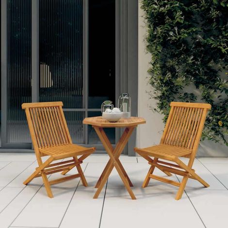 Juego de comedor para jardín 3 piezas madera maciza de teca vidaXL (1/5)