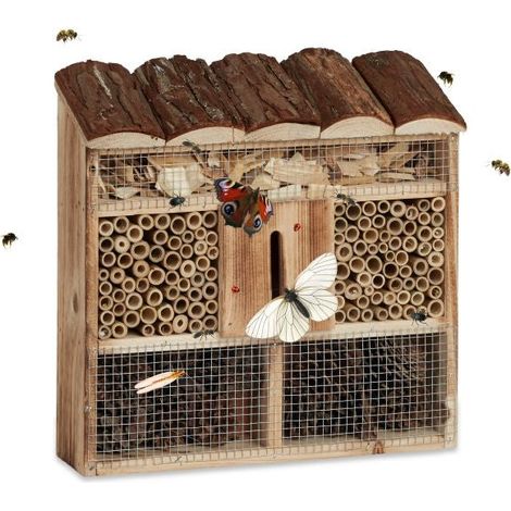 Hanging Insect Hotel, Bug House for Wild Bees or Butterflies, Nest Help for Bugs (1/5)