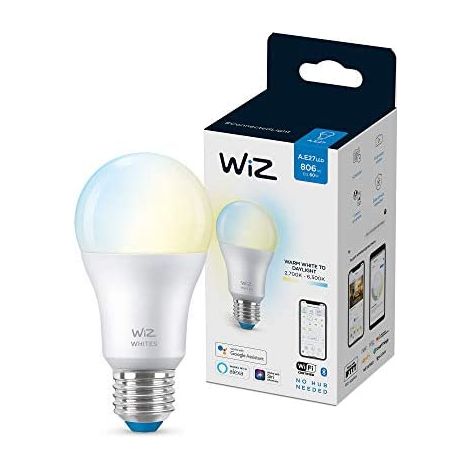 Bombilla Inteligente LED E27 Casquillo Gordo 8W 806 lm A60 WiFi + Bluetooth Regulable CCT WIZ Seleccionable (Cálido-Neutro-Frío) (1/5)