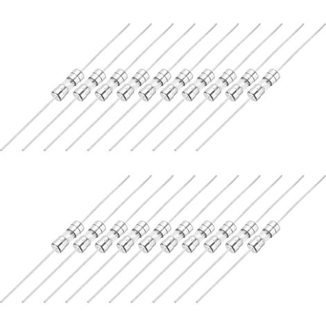 50Pcs Fusibles À Tube En Verre Axial-Avec Fil 3.6 X 10 Mm T 1A (1/5)