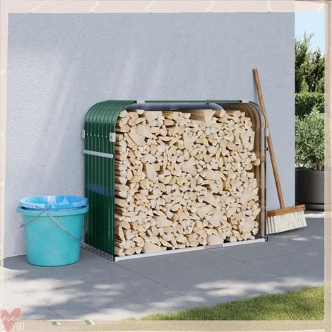 364543 Porte-bches vert 120x45x100 cm acier galvanisé (1/5)