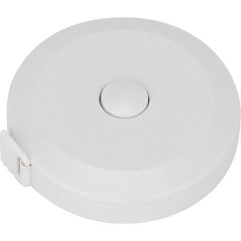 Mètre ruban 1,5 m automatique compact léger blanc rétractable pour tour de taille, hauteur, tissu et couture (1/5)