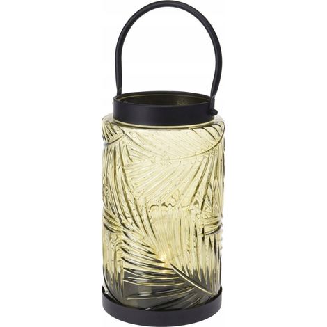 Lampada portatile Home Styling Collection giallo 26 cm vetro metallo
