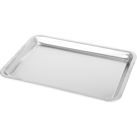Plateau de Service, rectangulaire, Multi-Usage, pour Buffet, Fast Food et Restauration Rapide, Plats à Servir, de présentation, Passe au Lave-Vaisselle, 270x200x(H) 22mm, Acier Inoxydable (1/3)