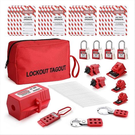 Coffret de consignation électrique, ensemble de cadenas de sécurité, pinces universelles et à serrage, kit de verrouillage polyvalent (1/5)