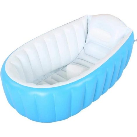 Baignoire gonflable pour bébé avec pompe à air et bonnet de douche pour bébé, nouveau-né, enfant, garçon et fille (1/5)