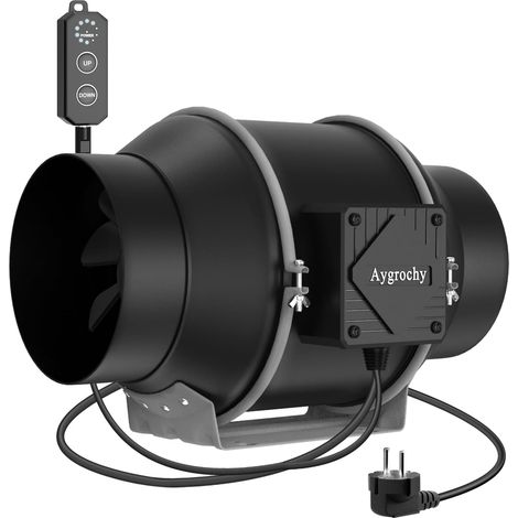 150mm Extracteur d'Air réglable PWM, Moteur ventilateur extracteur avec IEC Plug ent 1,5 m de Cordon d'alimentation pour VMC Salle de Bain, tentes de culture, ventilation Bureau. (1/5)