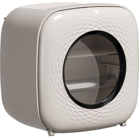 Boîte de papier toilette sans perforation, imperméable, à fixer au mur, couleur kaki clair. (1/5)