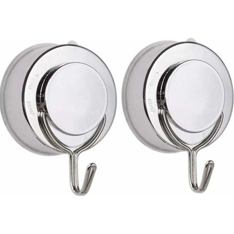 Saugnapfhaken, 2 abnehmbare wasserdichte Saugnäpfe mit Metallhaken, Glasfenster mit Schloss, Küche, Badezimmer, Dusche, Handtuchhaken zur Wandmontage, Luffa-Geräte (1/3)