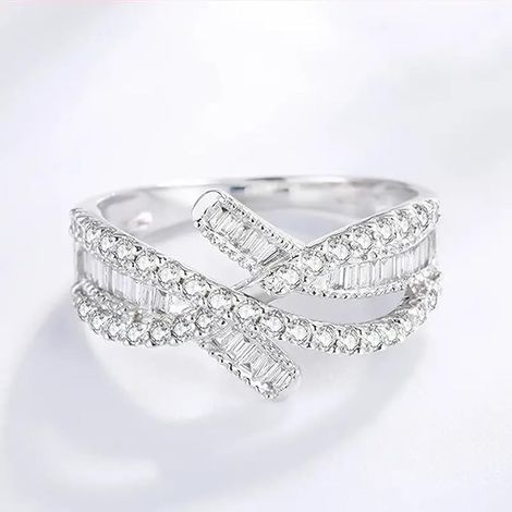 Bague en argent 925, bague créative en zircon, bague pour femme entièrement sertie de diamants, bijou de soirée, cadeau d'anniversaire, taille T1/2