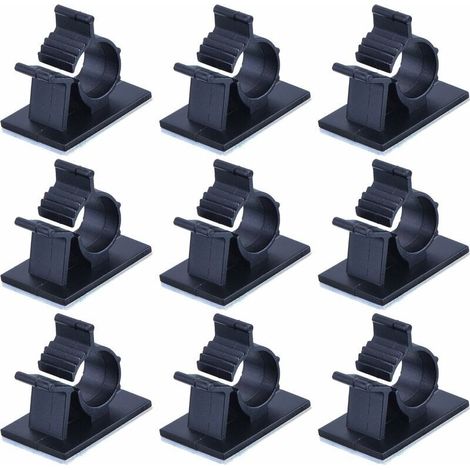 Adjustable Adhesive Cable Clips, Nylon Cable Holder, Wire Clamps, Black, 100 Pack (1/5)
