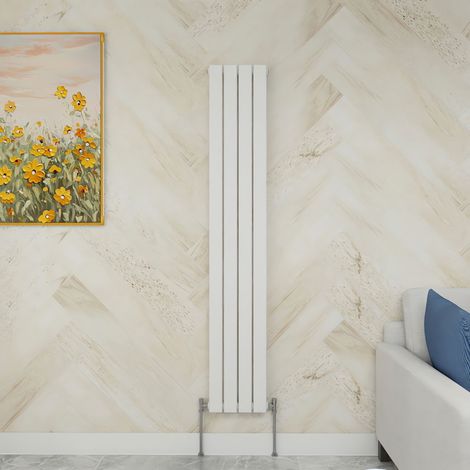 SKY Bathroom 1600x272mm Single White Vertical Flat Panel Radiator Designer Central Heating Radiator