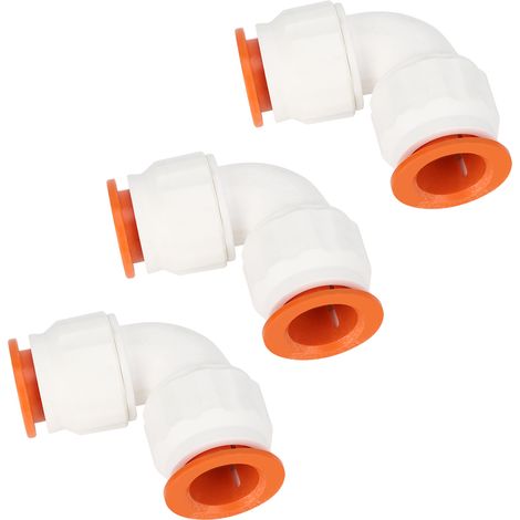 Lot de 3 coudes de raccordement de tuyaux en plastique PPR de 25 mm à 25 mm pour tuyaux d'eau (1/4)