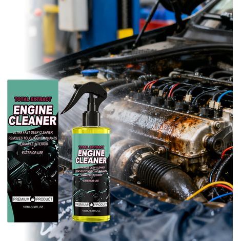Car engine compartment cleaner, removes oil stains and carbon deposits, for daily maintenance and cleaning -- 100 ml -- (1/5)