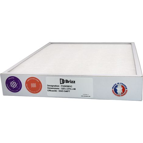 Filtre compatible GSE AIR'SYSTEM Contenu : - 1 F7 avec préfiltre G4 ,