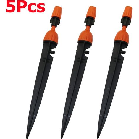 (5 pièces) Arroseur à brumisation goutte à goutte réglable, buse cannelée 1/4" pour jardin, serre, parterre de fleurs, bonsaï, pelouse, irrigation (1/5)