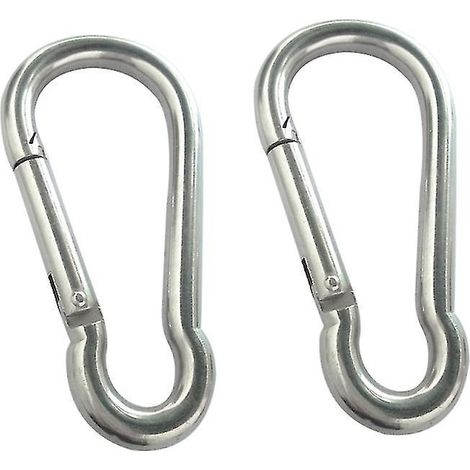 2 mousquetons en acier inoxydable