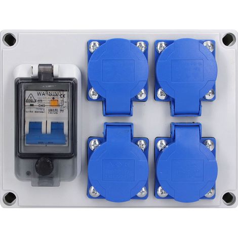 Boîtier de prise murale standard allemand à deux trous, 200-250V, avec protection contre les courants de fuite à la terre 230V 40A 1P+N. (1/5)