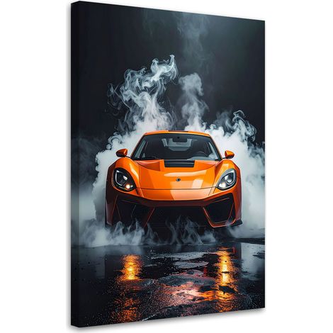 Quadro su tela, Auto sportiva arancione, 20x30 (1/5)