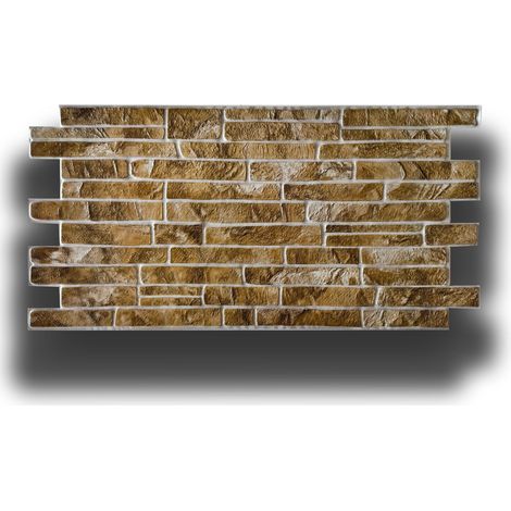 pacchi da 10 o 20 Pannelli 3D Rivestimento a parete in PVC effetto PIETRA SABBIA 96x48cm Realistici, isolanti-Pacco da 10 pannelli 96x48cm (1/2)