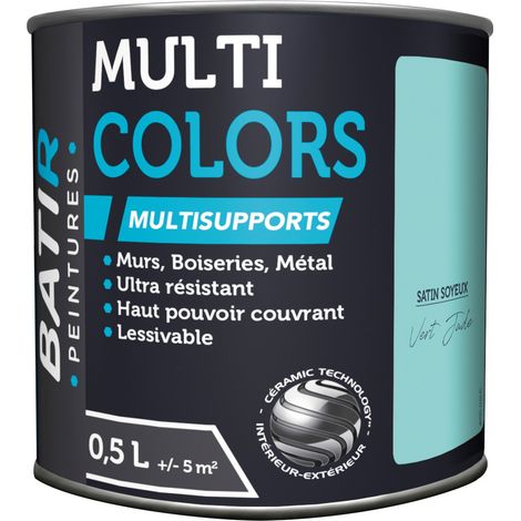 Peinture batir multi-supports satin soyeux 0,5 l 0 5l vert jade