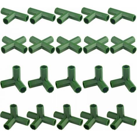 Lntyq Lot de 20 connecteurs de cadre de jardinage résistants pour serre et plantes 11 mm (1/5)