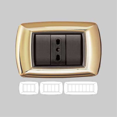 Placca coprinterruttore oro 'mylife' 4 moduli EC ELETTROCANALI (1/3)