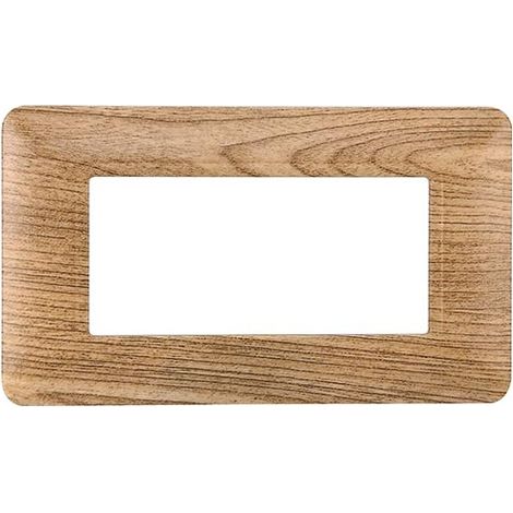 Plaque compatibles Bticino Matix 4 modules plastique couleur bois sombre