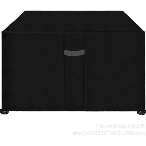 Gartenmöbel-Abdeckung mit Belüftungslöchern, wasserdicht, winddicht, UV-beständig, 210D schweres Oxford-Gewebe, Schutzhülle für Gartentischsitze, rechteckig (242 x 162 x 100 cm) – Schwarz (1/4)