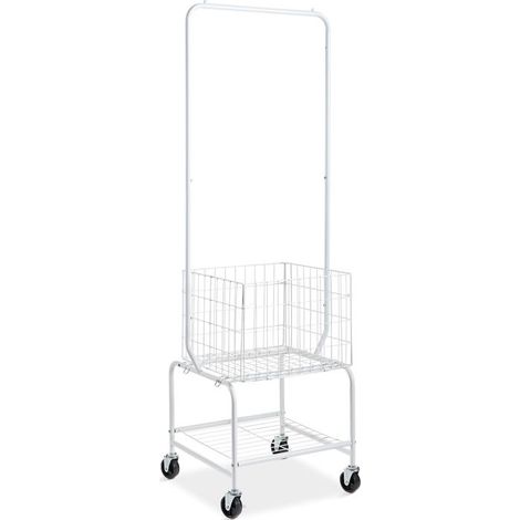 Panier à linge à roulettes DUOKU - Rangement suspendu pour vêtements - Hauteur réglable - Charge maximale : 52 kg-AquaForge (1/5)