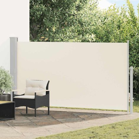 Toldo lateral retráctil de jardín color crema 170x300 cm