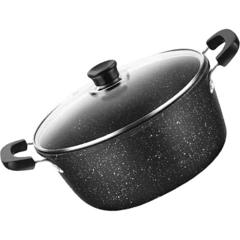 Casserole robuste en fonte, poignée anti-brûlure, marmite à nouilles, plaque, couvercle (1/5)