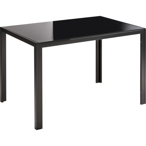 Dining Table LAVOS Black 120 cm 80 cm Tempered Glass (1/5)