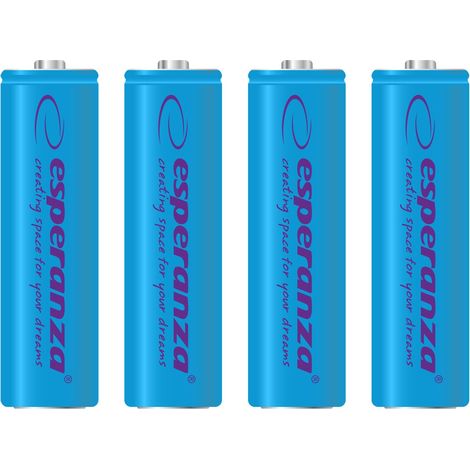 Batterie ricaricabili esperanza ni mh aa 2000mah 4pz blu