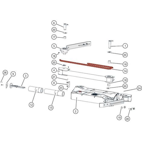 ETA Rollenkette für Doppelknickarm  - 75134-1190