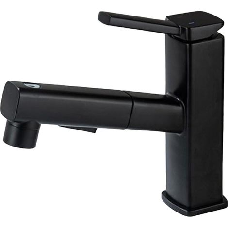 Robinet De Salle De Bain - Avec Tête De Douche Extensible 600 Mm - 3 Modes De Jet - Robinet Monocommande Haute Pression - Noir - 1 Pièce (1/5)
