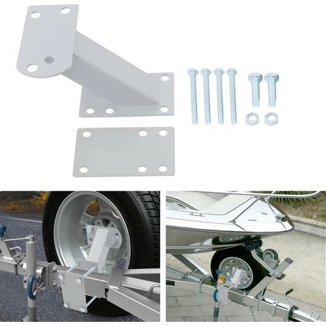 Support de roue de secours, acier galvanisé robuste, s'adapte aux pneus de 8 à 16 pouces, compatible avec jantes à 4 et 5 trous, largeur de timon jusqu'à 5 cm, hauteur de timon jusqu'à 12 cm (1/5)