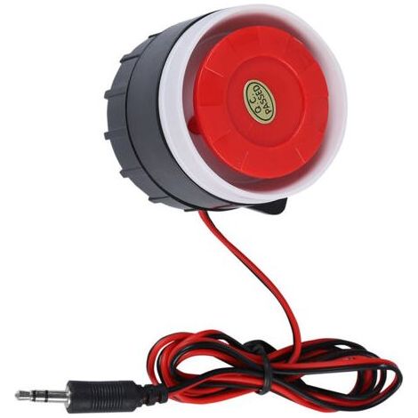 12-V-Mini-Sirene mit Kabelanschluss, 120 dB Alarmton, Rot (1/4)