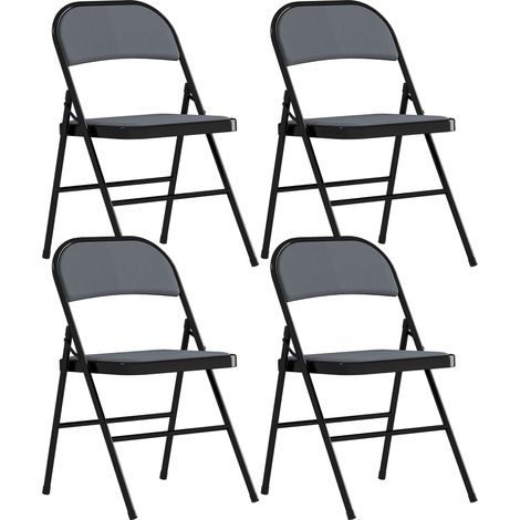 Set aus 4 Designer-Klappstühlen, robuste Klappstühle aus Stahl, Maße 45x46x78 cm, moderne graue Farbe.
