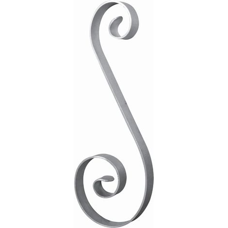 Volute inégale en S alu 316x119 - Plat 20x3 mm - DECO FER FORGE