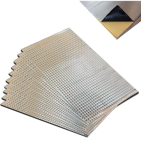 10 Pcs Isolant Phonique Voiture Alubutyl 45x25 cm 2 mm, Insonorisant Voiture Antivibration, Isolation Phonique Voiture Portières Coffre Plancher, Insonorisation Capot Moteur (1/5)
