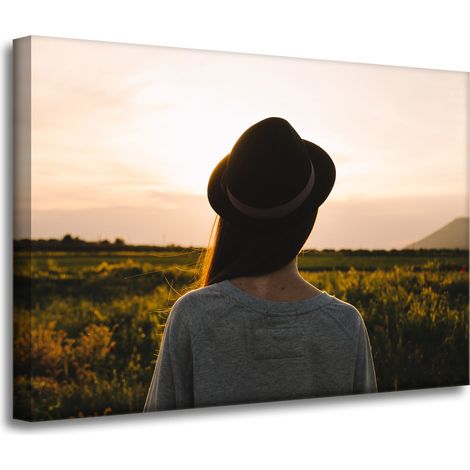 Lienzo impreso Naturaleza Mujer con sombrero 70x50 (1/4)