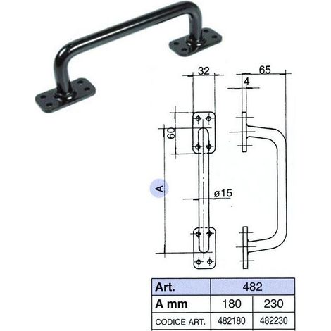 MANIGLIONE PER PORTONI SCORREVOLI 180 mm