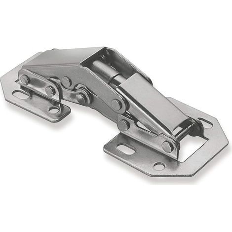 Stainless steel furniture hinges – Dimensions: 77 mm x 33 mm – Opening angle: 90° – Easy installation (1/5)