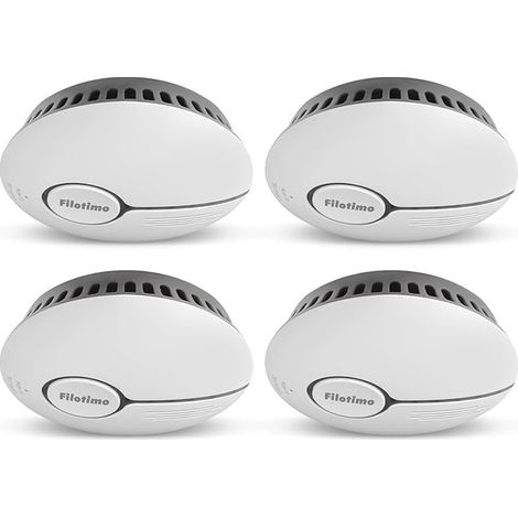 Set 4 rivelatori fumo allarme 85dB bianco 125x35 mm (1/5)