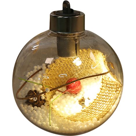 Boule De Noel Led Transparente - Boule Decorative Pour Arbre De Noel - Usage Interieur Et Extérieur - 1 Pièce (1/5)