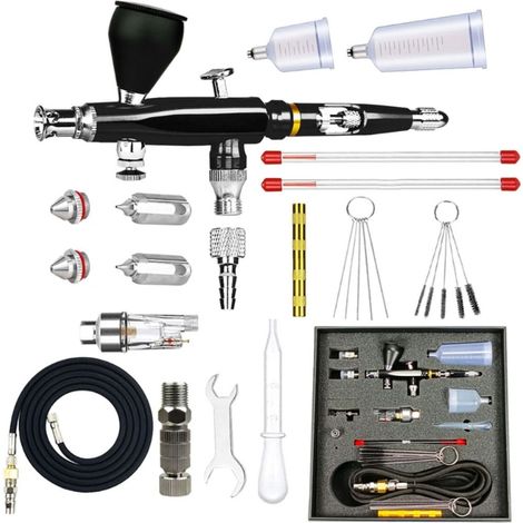 Kit de peinture au pistolet à pression réglable. Outil de pulvérisation polyvalent avec contrôle de l'atomisation pour l'automobile et le modélisme.