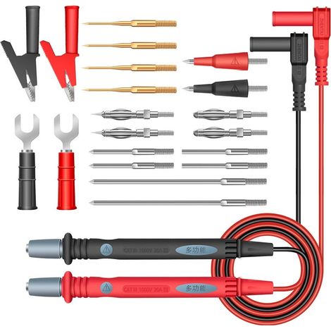 Kit de cordons de test pour multimètre Fluke 22 en 1 avec sonde à pinces crocodiles électriques (1/3)