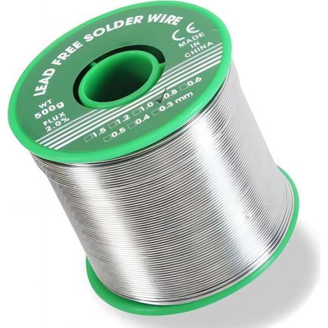 0,8 mm 500 g elektronischer Lötdraht, bleifreier Lötdraht mit Kolophoniumkern zum Löten elektronischer elektrischer Komponenten, Reparatur, Heimwerkerarbeiten (1/4)