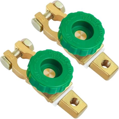 Lot de 2 Interrupteurs de Batterie 12V - Interrupteur Principal 400A en Alliage de Zinc Plaqué Cuivre avec Tampon Anti-Corrosion, Idéal pour Voiture, Camion et Bateau (1/5)